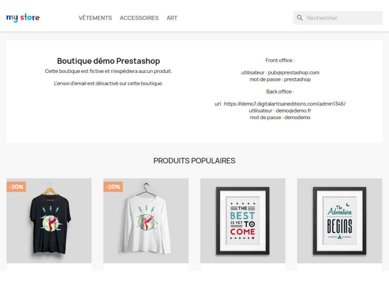 comment profiter des outils de démo Prestashop ? 2