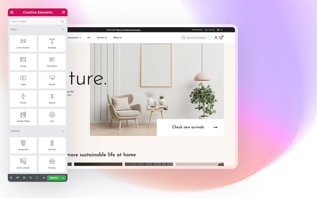 page builder creative elements for prestashop