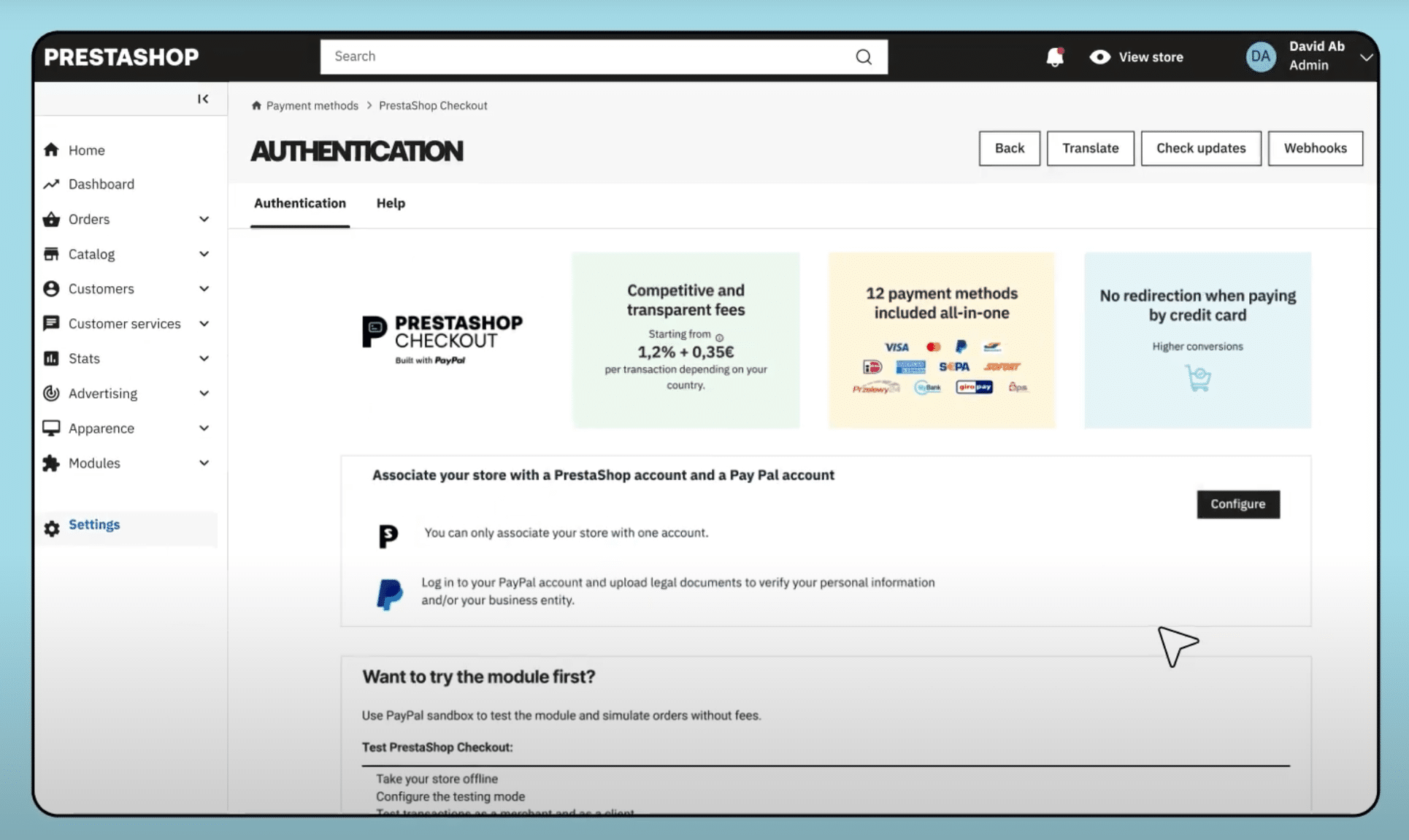 prestashop checkout paypal
